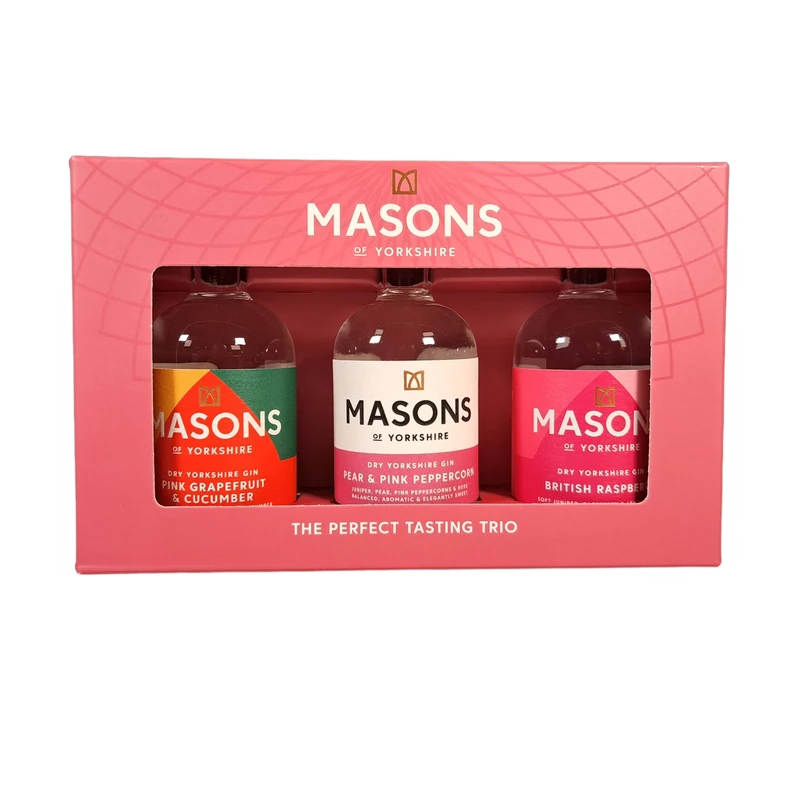 Masons New Pink Gin Gift Set 3 x 5cl