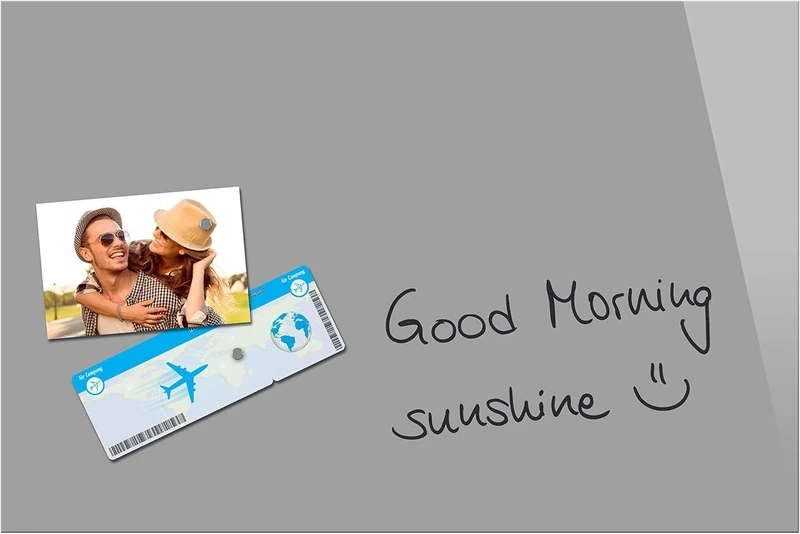 Be!Board B1306 Magnetic Glass Board, Grey, 90 x 60 cm, Safety Glass