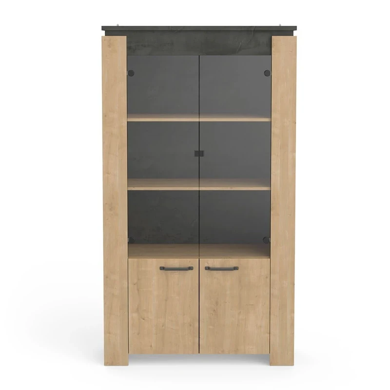 Demeyere Showcase, Melamine Oak, Brown, 98 x 42 x 174,5