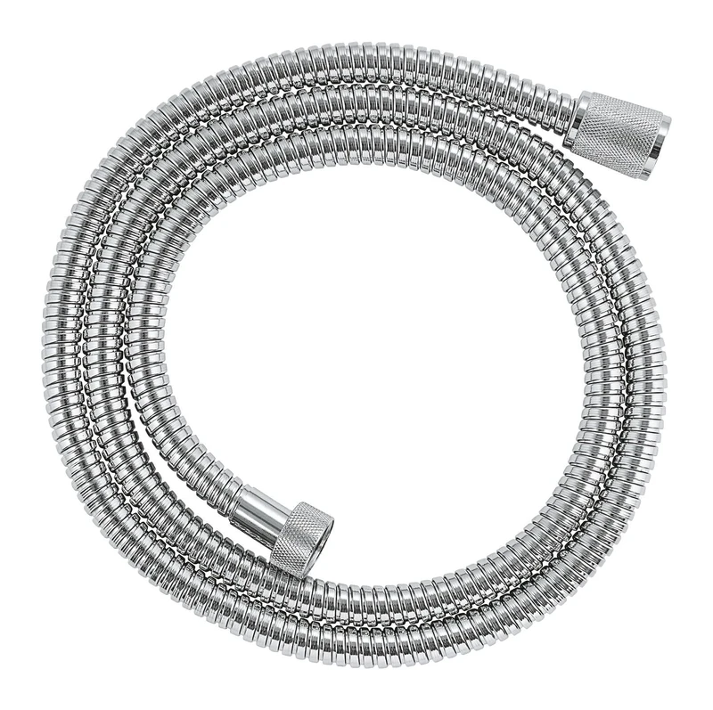 GROHE VitalioFlex Metal Long-Life - Shower Hose 1.5 m (Tensile Strength 75 kg, Pressure Resistance Up to 16 Bar, Heat Resistance 75°C, Universal Connection G 1/2'' x 1/2''), Chrome, 27502001