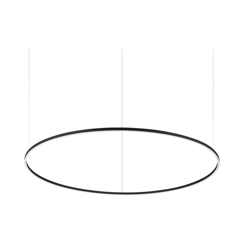 Ideal Lux Oracle Slim DALI Dimmable Round 150cm Integrated LED Pendant Ceiling Light Black, 3000K