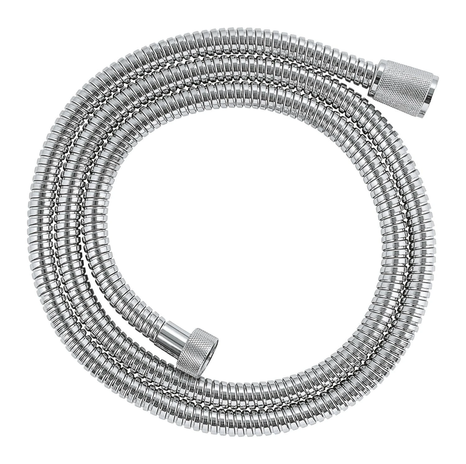 GROHE VitalioFlex Metal - Shower Hose 1.5 m, (Tensile Strength 50 kg, Pressure Resistance Up to 5 Bar, Heat Resistance 70°C, Universal Connection G 1/2'' x 1/2''), Chrome, 22108000