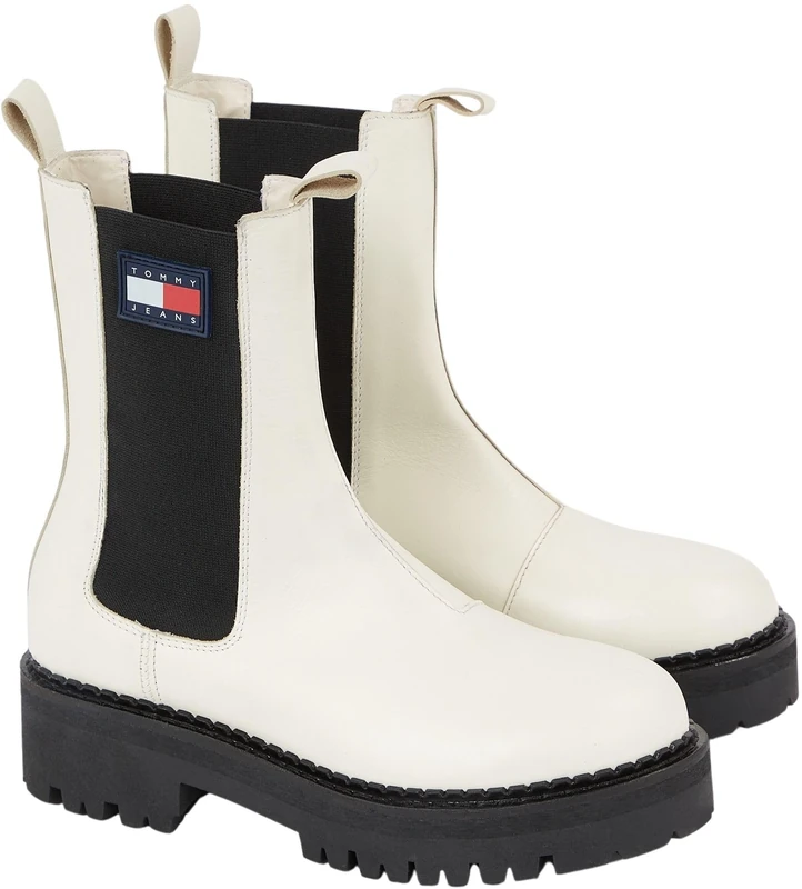 Tommy Jeans Women Chelsea Boot Urban Ankle-High, Off-White (Rich Cream), 4 UK