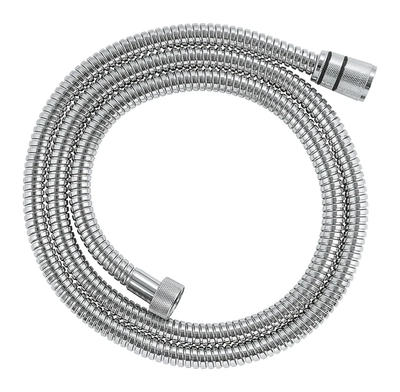 GROHE VitalioFlex Metal Long-Life TwistStop - Shower Hose 1.5 m (Tensile Strength 50 kg, Pressure Resistance Up to 16 Bar, Heat Resistance 75°C, Universal Connection G 1/2'' x 1/2''), Chrome, 22101000