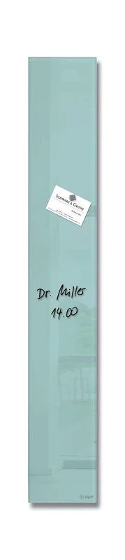 SIGEL GL123 Artverum Magnetic Glass Board, aquamarine, 12 x 78 cm, safety Glass