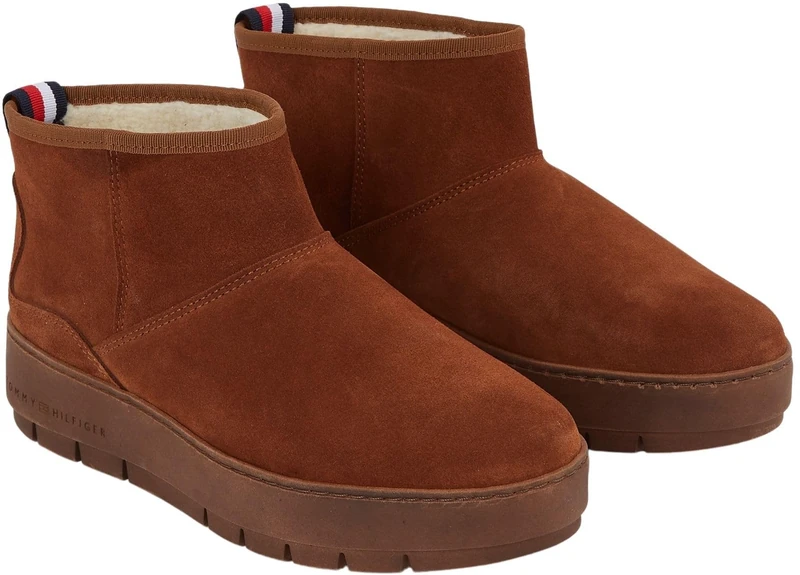 Tommy Hilfiger Cool Suede Snowboot, Brown, 3.5