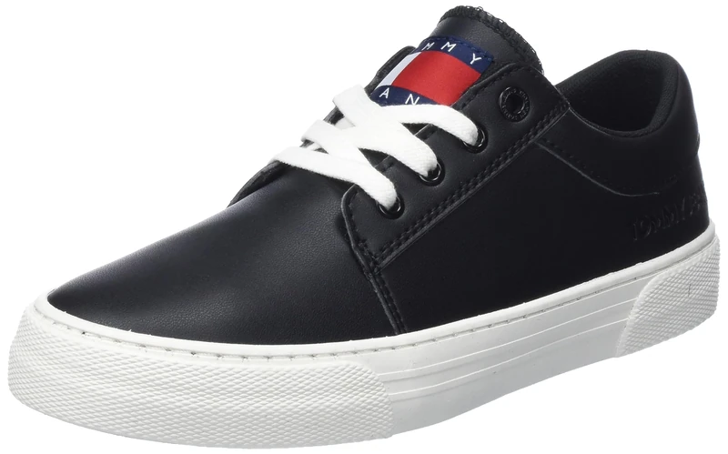 Tommy Jeans Women's Tjw Lace Up Aspen Derby Bioveg En0en02415 Vulcanized Sneaker, Black, 5 UK
