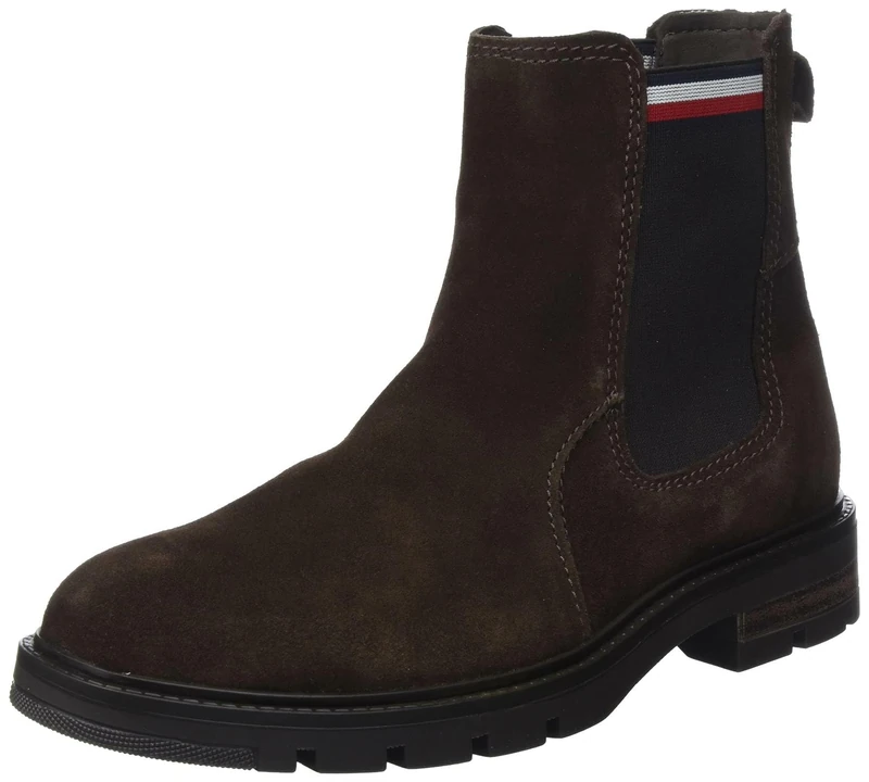 Tommy Hilfiger Men Low Boot Corporate Suede Chelsea, Brown (Cocoa), 6.5 UK
