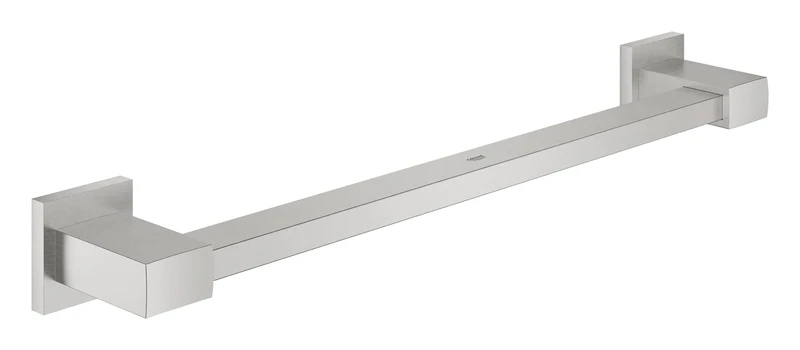 GROHE Start Cube Grip Bar – Bathroom Wall Mounted Bathtub or Shower Support Safety Handle (Metal Material, Concealed Fastening, Including Screws and Dowels), Size 540 mm, Stainless Steel, 41095DC0