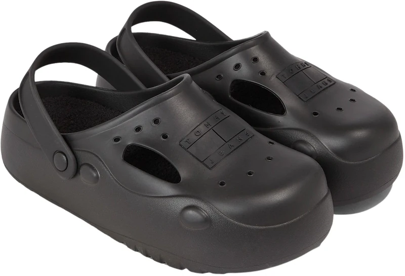 Tommy Jeans Men's Tjm Freedom Mule Warm Lining Em0em01337 Slide, Black, 8 UK