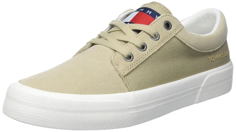 Tommy Jeans Men Skate Derby Trainers Vulcanised, Beige (Sandalwood), 11 UK