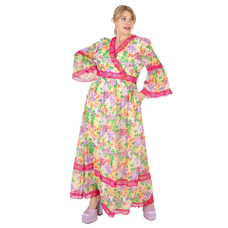 Lovedrobe Womens Ladies Summer Dress Plus Size Curve Floral Pattern Yellow Flowers Pattern Lace Size 16