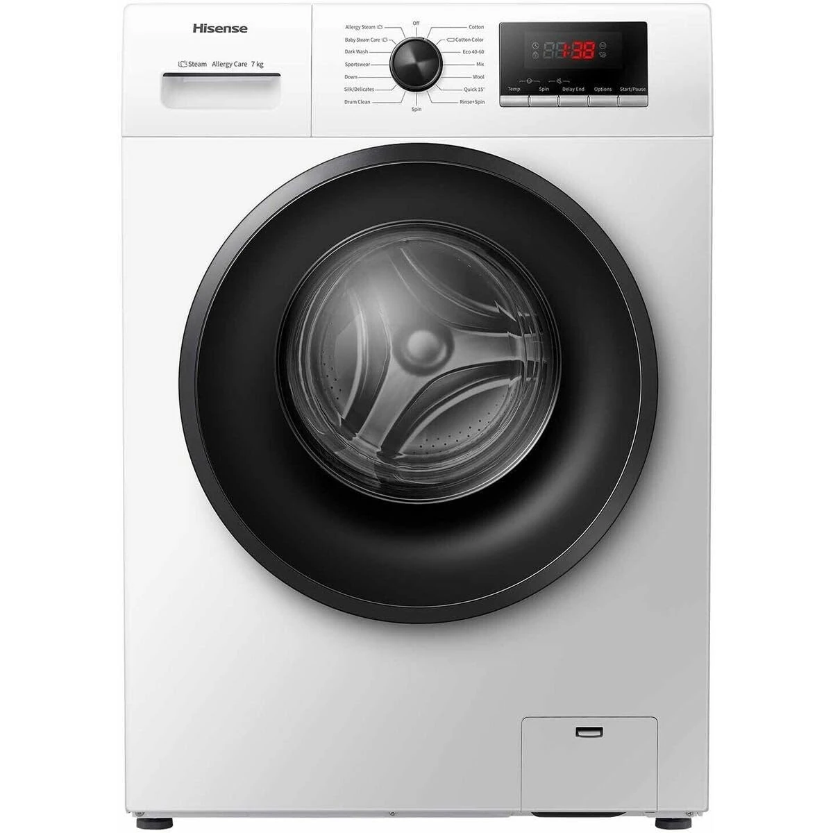 Hisense WFVB7012EM - Front Carica Washer 7 kg, 1200 RPM, 15 Programs, Vape, LED Display, Programma Rrapido, Partenza Ritardata, Child Lock01
