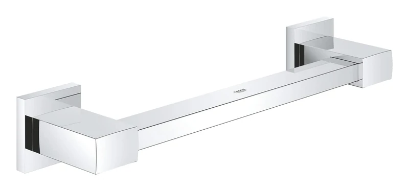 GROHE Start Cube Grip Bar – Bathroom Wall Mounted Bathtub or Shower Handle (Metal Material, Concealed Fastening, Including Screws and Dowels, Durable Sparkling Sheen), Size 354 mm, Chrome, 41094000