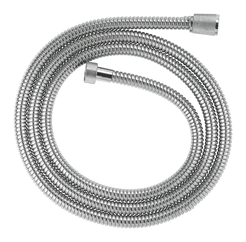 GROHE VitalioFlex Metal - Shower Hose 2 m, (Tensile Strength 50 kg, Pressure Resistance Up to 5 Bar, Heat Resistance 70°C, Universal Connection G 1/2'' x 1/2''), Chrome, 22107000