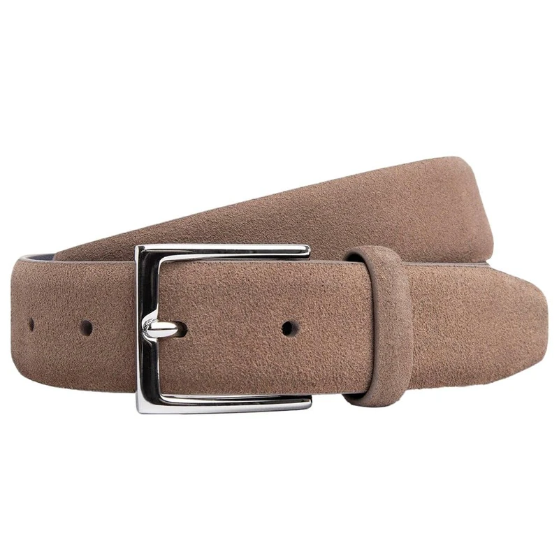 Hackett London Men's Suede Feather Edge Belt, Brown (Taupe), 30