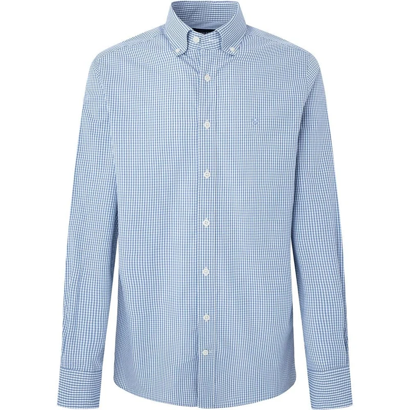 Hackett London Men's Essential Gingham, White (White/Blue), S