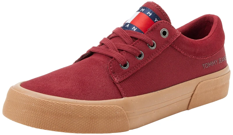 Tommy Jeans Men Skate Derby Trainers Vulcanised, Red (Rouge), 6.5 UK