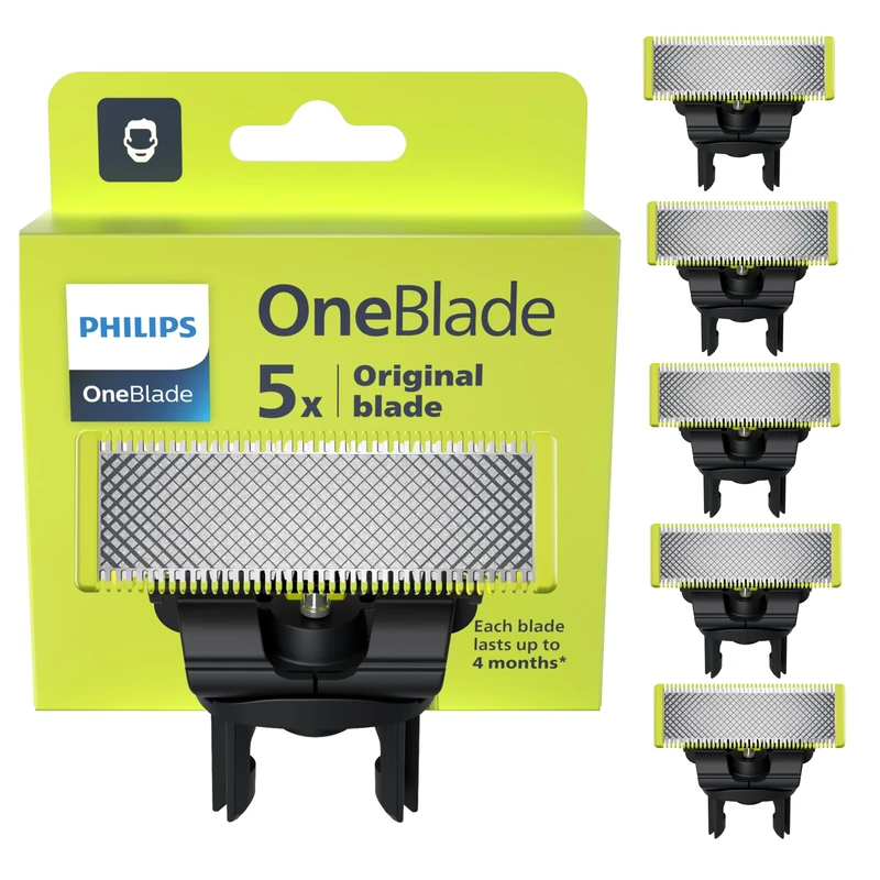 Philips OneBlade 5 Stainless Steel Original Replacement Blades Compatible with all OneBlade Electric Razors (model QP250/50)