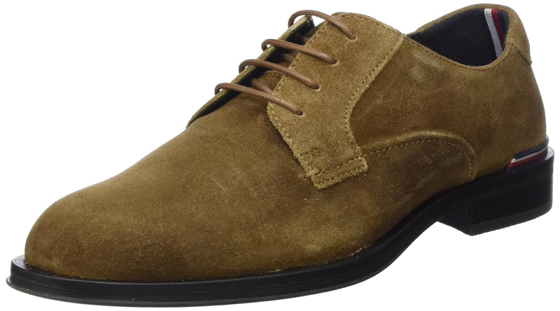 Tommy Hilfiger Men Derby Shoes Core Suede, Brown (Desert Khaki), 8 UK
