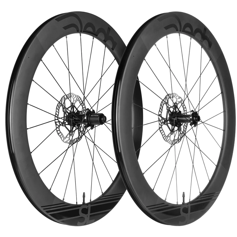 Deda Elementi SL6 DB Carbon Wheelset, Shimano Freehub, Polish On Black (PoB)
