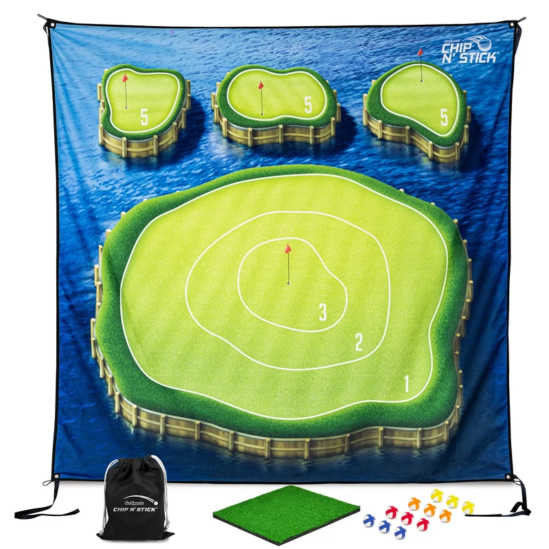 GoSports Chip N' Stick Golf Chipping Mat Game with Golf Balls - Choose Classic, Darts or Islands