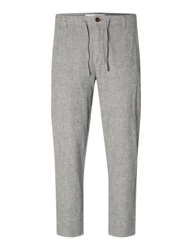 SELECTED HOMME Mens Slh172 Slimtape Brody Linen Pant Noos Chino Trousers, Sky Captain/Detail:Mixed W. Oatmeal, XXL UK