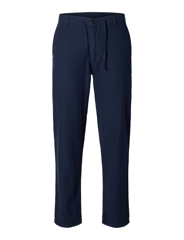 SELECTED HOMME Mens Slh172 Slimtape Brody Linen Pant Noos Chino Trousers, Dark Sapphire, S UK