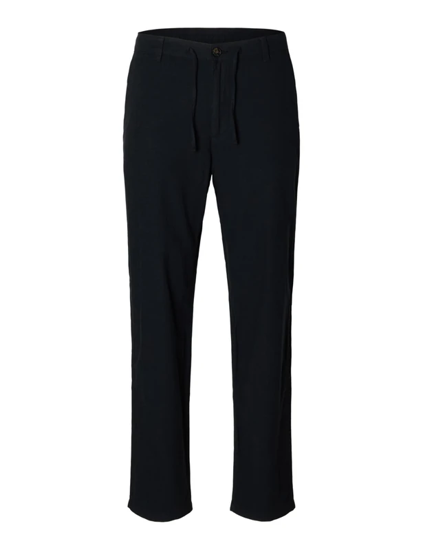 SELECTED HOMME Mens Slh172 Slimtape Brody Linen Pant Noos Chino Trousers, Black, XL UK - Image 1