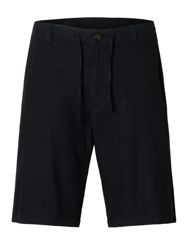 SELECTED HOMME Men's Slhregular-Brody Linen Shorts Noos Linen Trousers, Black, M