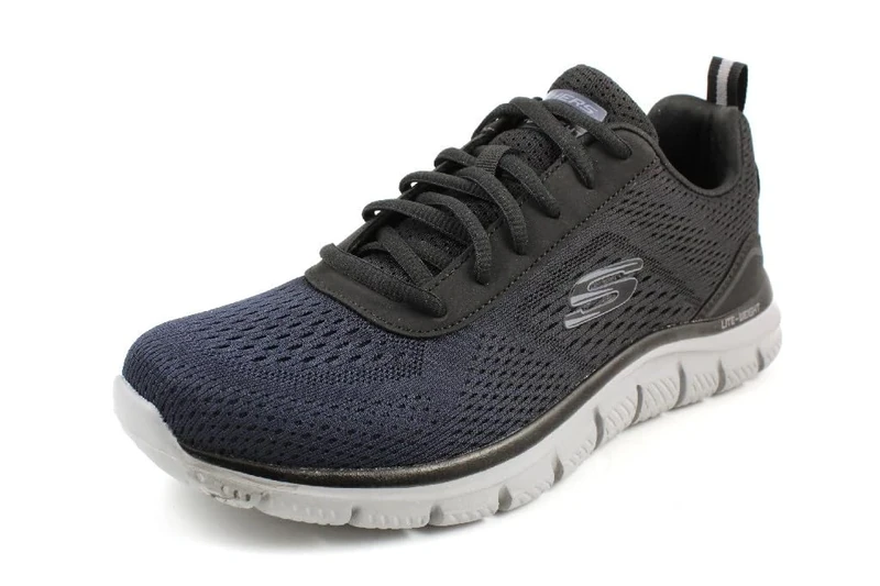 Skechers Men's Track Ripkent Trainers, Navy Mesh/Black Trim, 6.5 UK