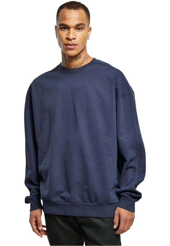 Urban Classics Men's Heavy Terry Garment Dye Crew Sweatshirt, Darkblue,
