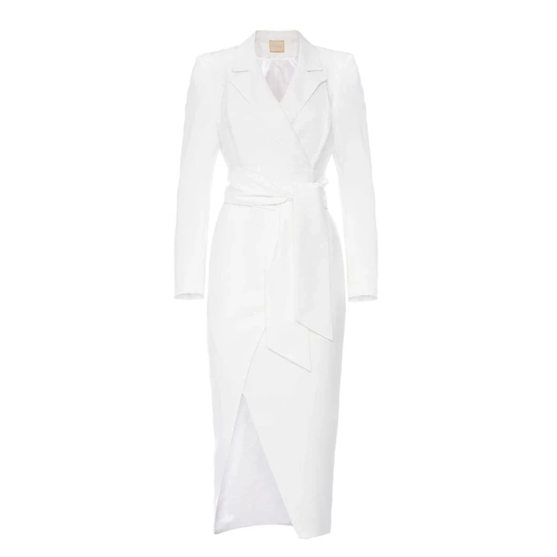 Swing Fashion Women's Moss | Weiß Midi Elegant Festive Party Evening Wedding Ball Gown | Suit Cocktail Dresses | Long Sleeve | White | 40 (L), L