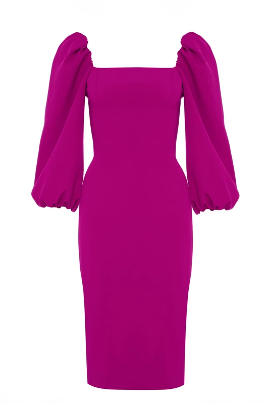 Swing Fashion Women's Giselle | Fuchsia Pencil Sheath Festive Evening Party Cocktail Sexy Tailored Tight Dress 34 (XS)