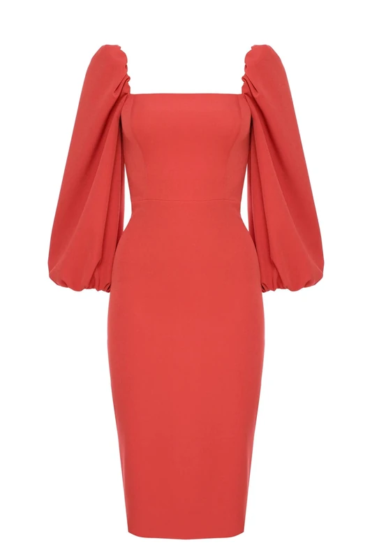 Swing Fashion Women's Giselle | Kupferfarben Pencil Ladies Sheath Festive Evening Party Cocktail Sexy Fitted Tight Dress | Copper Colored | 42 (XL)