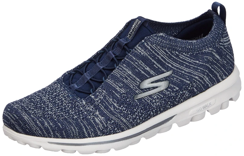 Skechers Women's Go Walk Travel-Radiant Moon Sneaker, Navy/Blue, 8