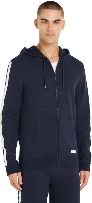 Tommy Hilfiger Men’s Zipped Hoodie, Blue (Desert Sky), M