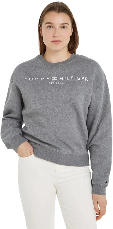 Tommy Hilfiger Women's Sweatshirt without Hood, Grey (Medium Heather Grey), 3XL