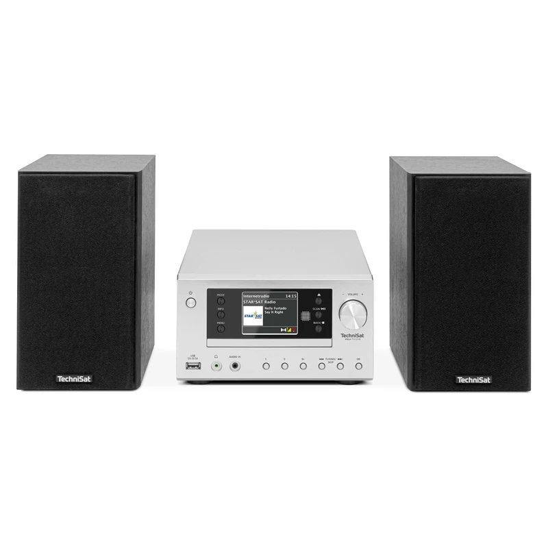 TechniSat VIOLA 710 CD IR – compact hi-fi system (internet radio, DAB+, FM, CD player, Bluetooth, 2x 20-watt RMS stereo speakers, headphone jack, alarm clock, sleep timer, remote control) - Image 1