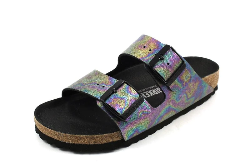 Birkenstock 1024241 Arizona SFB purple fog, Nubuck Leather Men Purple UK 5.5