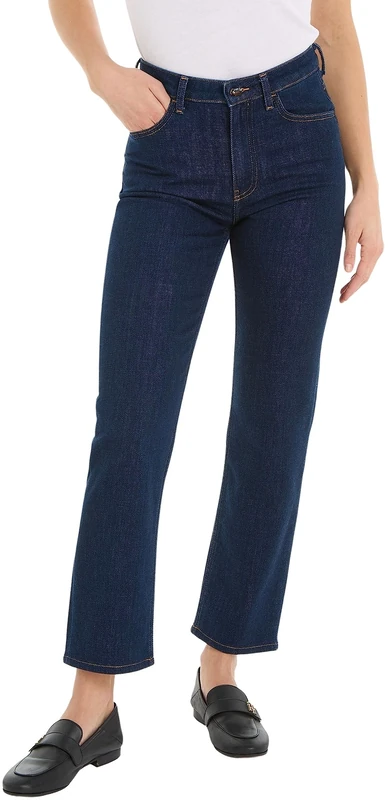 Tommy Hilfiger Women's Jeans Classic Straight High Waist, Blue (Rue), 34W / 28L