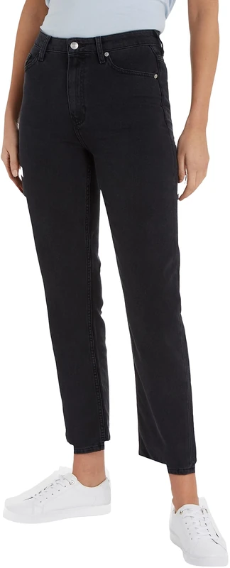 Tommy Hilfiger Women's Jeans Classic Straight High Waist, Black (Zia), 31W / 32L