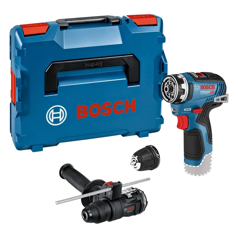 Bosch Professional 12V System Cordless Drill Driver GSR 12V-35 FC (incl. 1x Rotary Hammer Attachment, 1x Drill Chuck Attachment, Auxiliary Handle, L-BOXX)