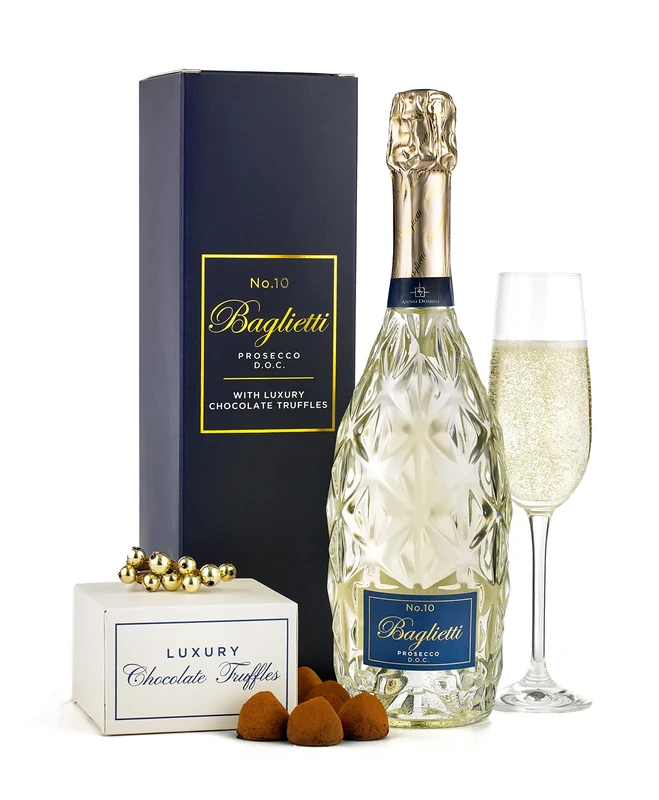 Thornton & France Prosecco & Chocolates Gift Set | Sparkling White Wine With Chocolate Truffles