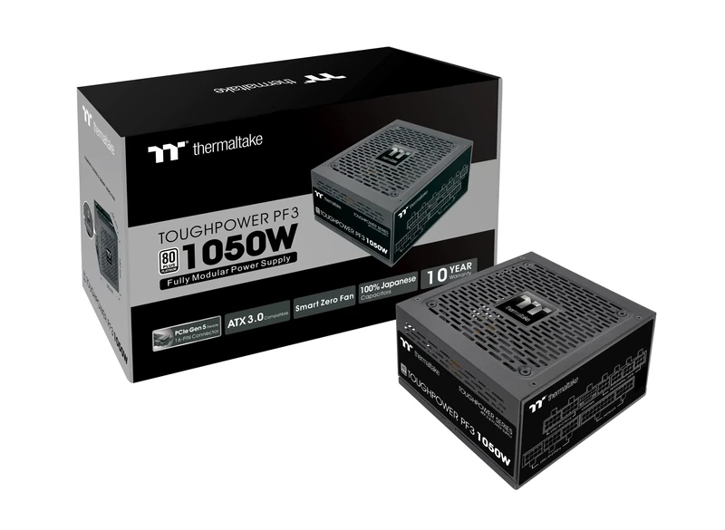 Thermaltake Toughpower PF3 1050 WATT/ATX 3.0 / Native PCIE 5/100% Japanese Capacitors/ 80 Plus Platinum/Fully Modular PC Power Supply