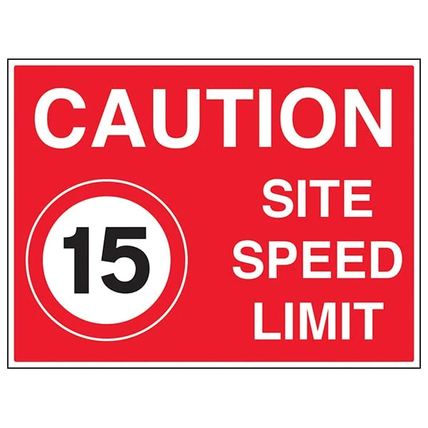 VSafety 15 MPH Site Speed Limit - 800 x 600 Class RA1 Reflective 3mm Aluminium Composite With Fixing Channel Safety Sign