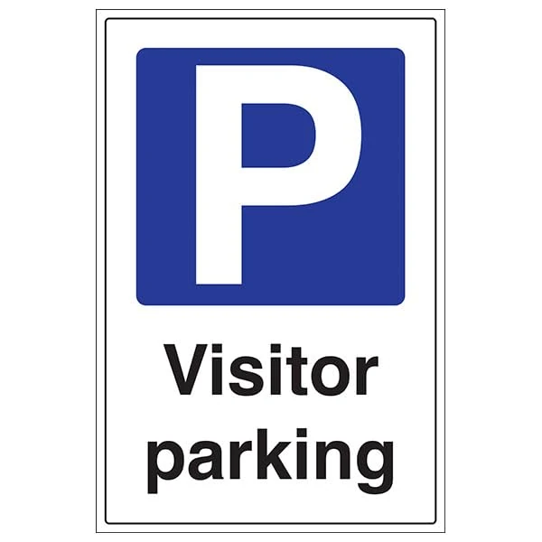 V Safety Visitor Parking - 600x800mm 3mm Aluminium Composite With Fixing Channel Safety Sign
