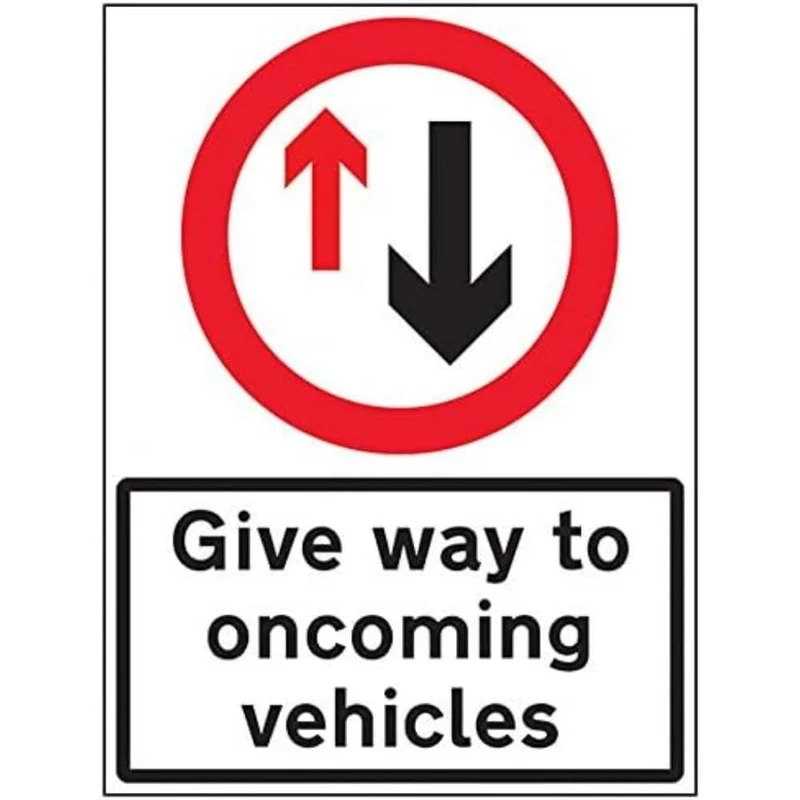 V Safety Give Way To Oncoming Traffic - 600x800mm Class RA1 Reflective 3mm Aluminium Composite Safety Sign