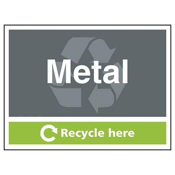 VSafety Metal Recycle Here - 800x600mm Class RA1 Reflective 3mm Aluminium Composite Safety Sign