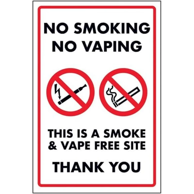 V Safety No Smoking/Vaping/This is a Smoke&Vape Free…-600x800mm 3mm Aluminium Composite With Anti-Graffiti Coating & Fixing Channel Safety Sign
